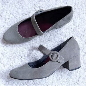 ABEO B.I.O.SYSTEM Women's Grey Suede LETICIA NEUTRAL Heeled Mary Jane Size 7.5N
